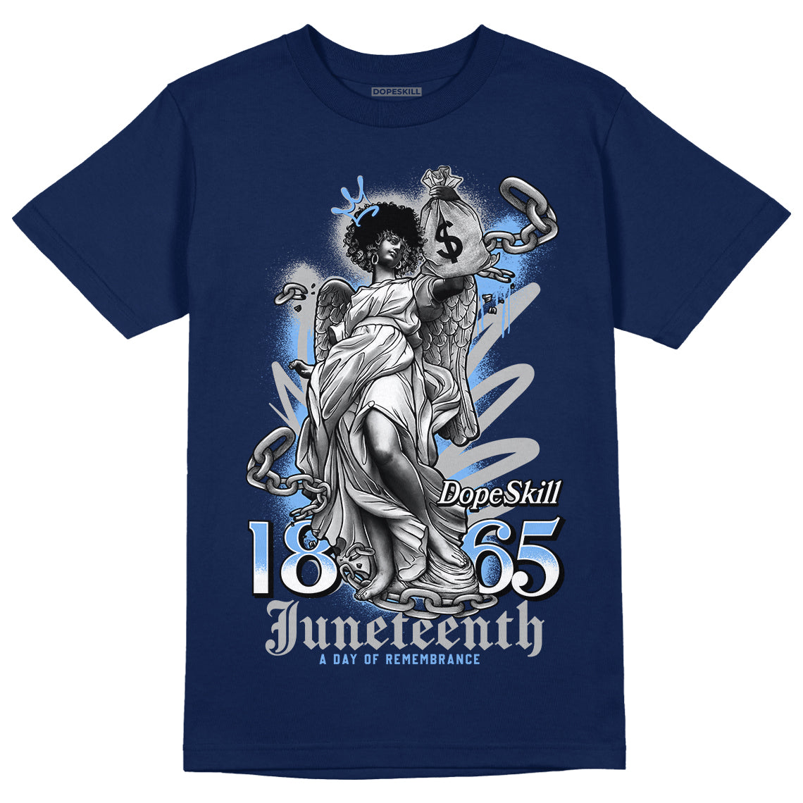 Georgetown 6s DopeSkill College Navy T-shirt Juneteenth Graphic