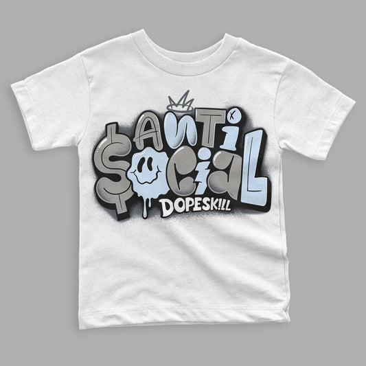 Cool Grey 11s DopeSkill Toddler Kids T-shirt Anti Social Graphic - White 