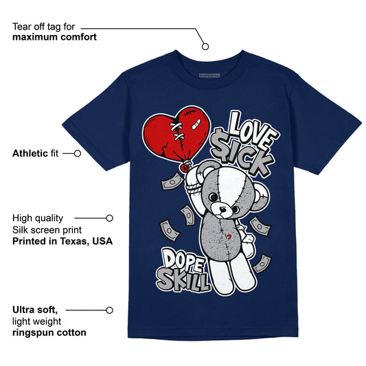 Midnight Navy 4s DopeSkill Midnight Navy T-shirt Love Sick Graphic