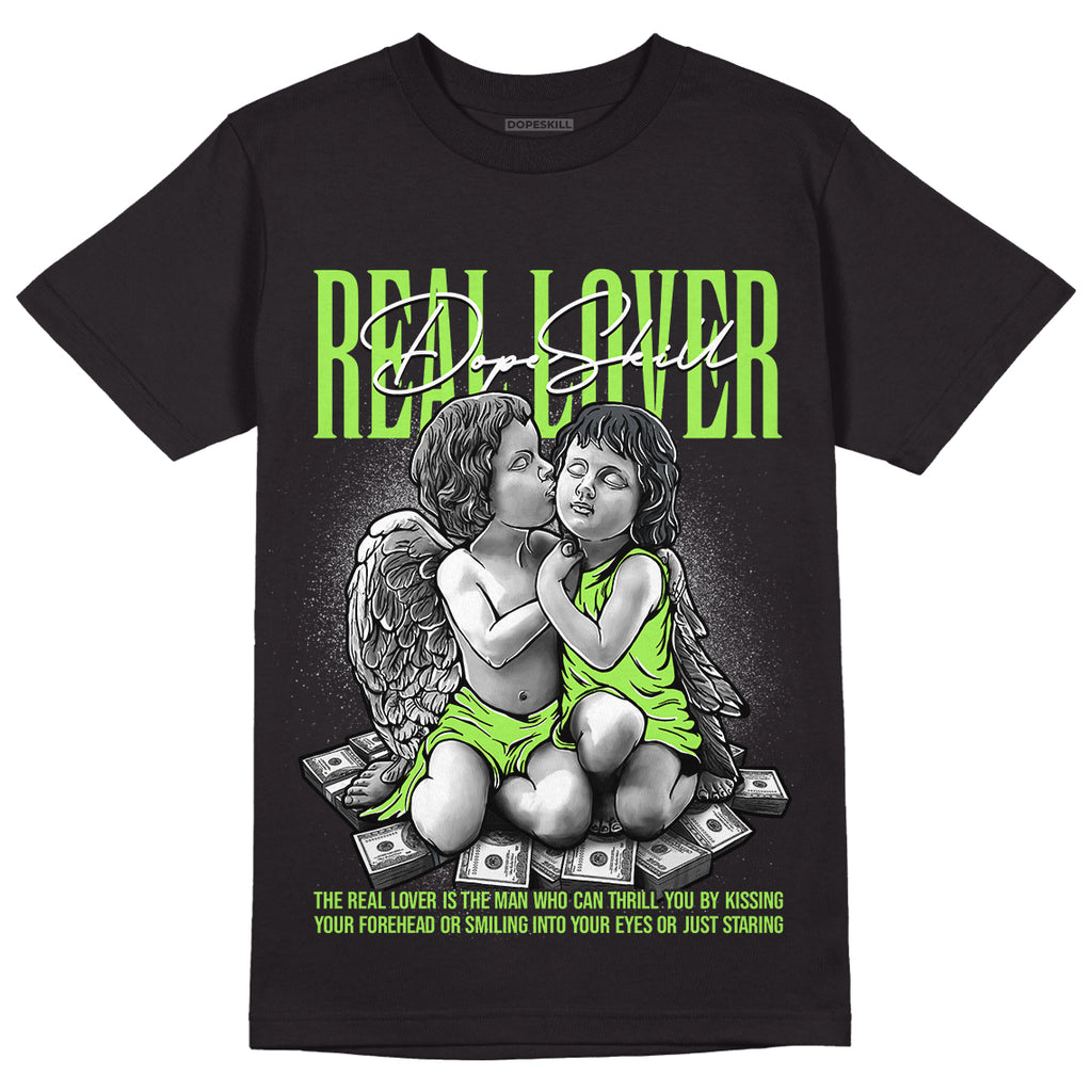 Green Bean 5s DopeSkill T-Shirt Real Lover Graphic - Black