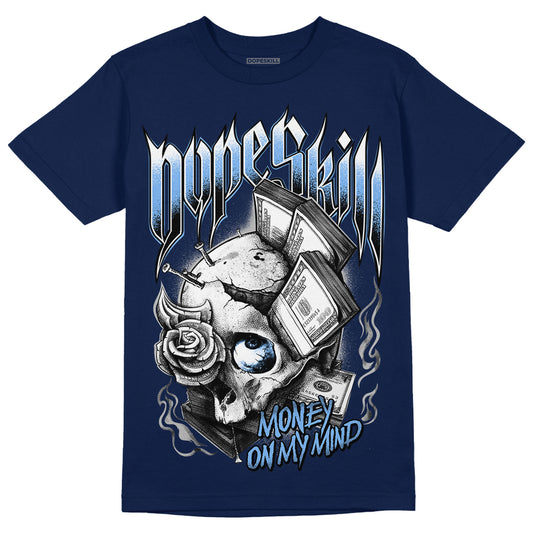 Georgetown 6s DopeSkill College Navy T-shirt Money On My Mind Graphic