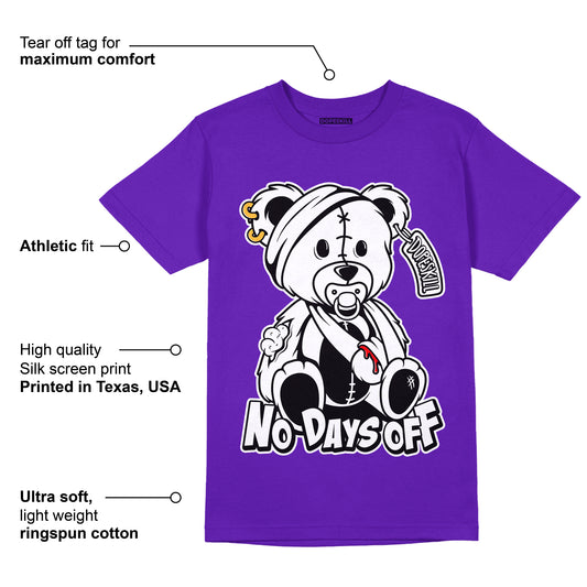 AJ 13 Court Purple DopeSkill Purple T-shirt Hurt Bear Graphic