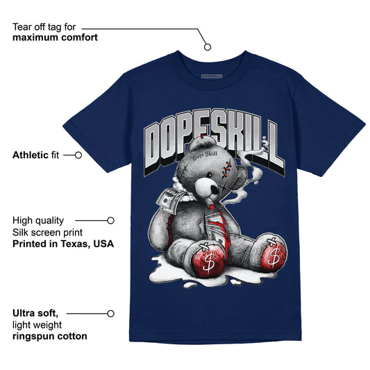 Midnight Navy 4s DopeSkill Midnight Navy T-shirt Sick Bear Graphic