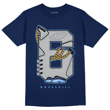 Georgetown 6s DopeSkill College Navy T-shirt Number No.6 Graphic