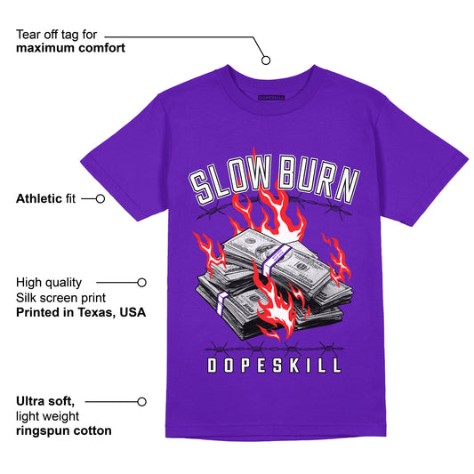 AJ 13 Court Purple DopeSkill Purple T-shirt Slow Burn Graphic