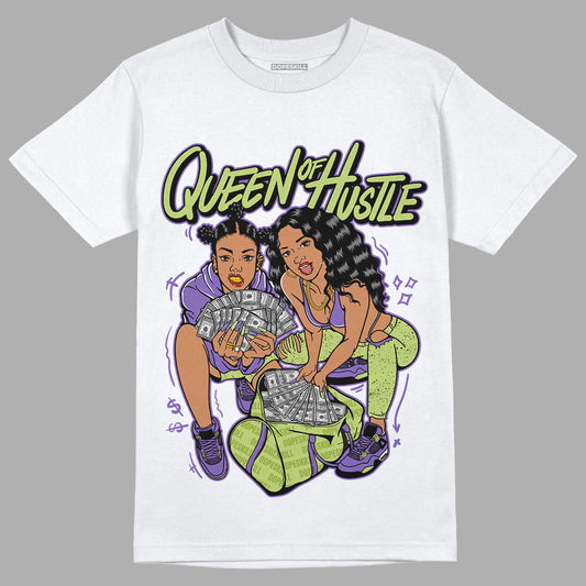 Jordan 4 Canyon Purple DopeSkill T-Shirt Queen Of Hustle Graphic - White 