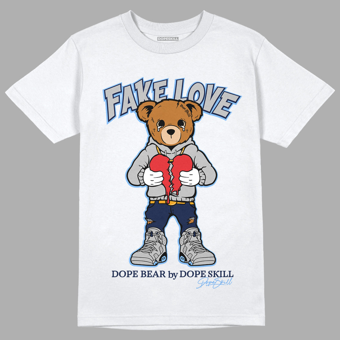 Georgetown 6s DopeSkill T-Shirt Fake Love Graphic - White