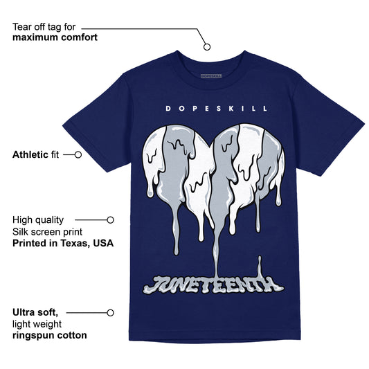 Midnight Navy 11s DopeSkill T-shirt Juneteenth Heart Graphic