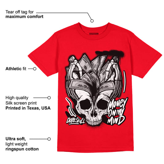 Red Thunder 4s DopeSkill Red T-shirt MOMM Skull Graphic
