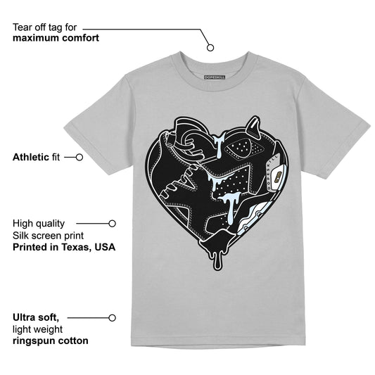 Black Metallic Chrome 6s DopeSkill Metallic Silver T-shirt Heart AJ 6 Graphic