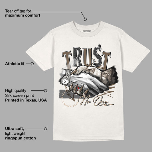 YZ Foam Runner Sand DopeSkill T-shirt Trust No One Graphic