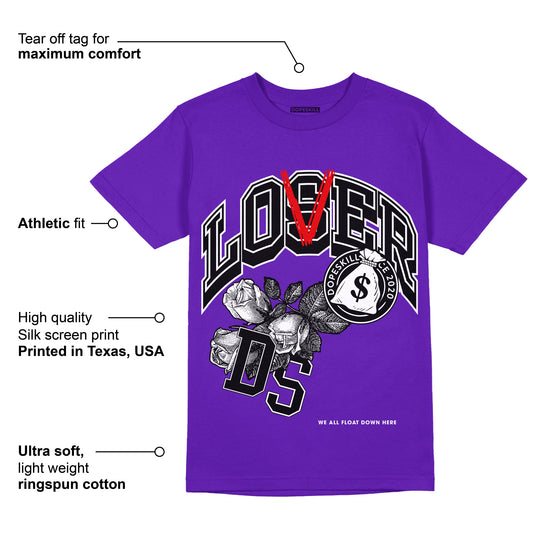 AJ 13 Court Purple DopeSkill Purple T-shirt Loser Lover Graphic