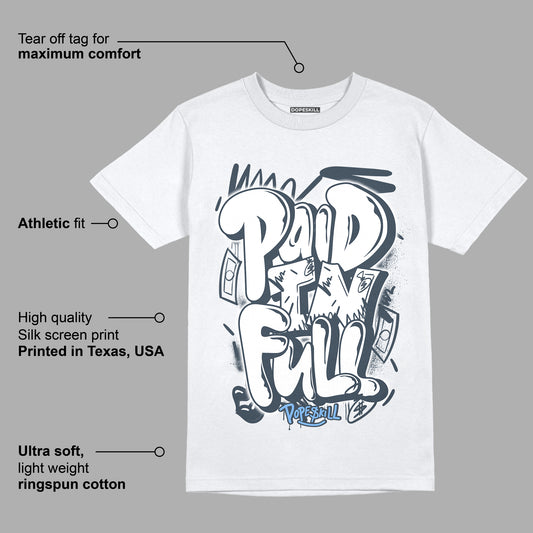 AJ 6 Midnight Navy DopeSkill White T-Shirt New Paid In Full Graphic