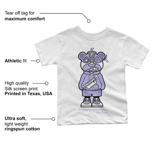 Pure Violet 11s Low DopeSkill Toddler Kids T-shirt Sneaker Bear Graphic