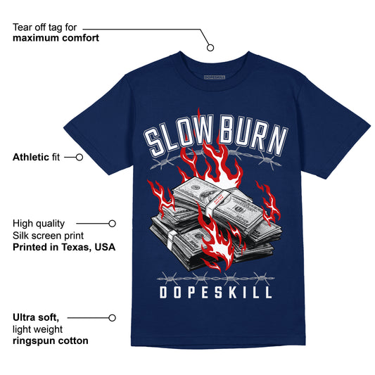 Midnight Navy 4s DopeSkill Midnight Navy T-shirt Slow Burn Graphic