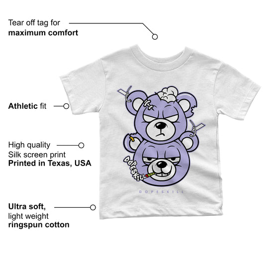 Pure Violet 11s Low DopeSkill Toddler Kids T-shirt New Double Bear Graphic