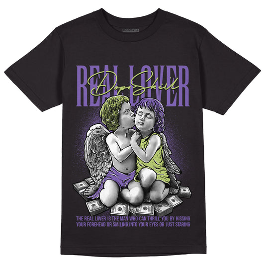 Canyon Purple 4s DopeSkill T-Shirt Real Lover Graphic - Black 