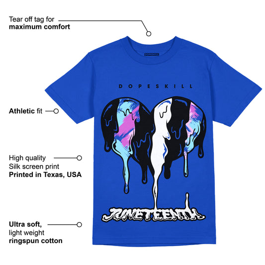 Hyper Royal 12s DopeSkill Hyper Royal T-shirt Juneteenth Heart Graphic