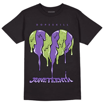 Jordan 4 Canyon Purple DopeSkill T-Shirt Juneteenth Heart Graphic - Black 