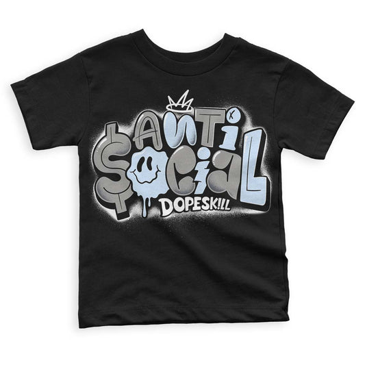 Cool Grey 11s DopeSkill Toddler Kids T-shirt Anti Social Graphic - Black 