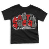 Fire Red 3s DopeSkill Toddler Kids T-shirt Anti Social Graphic - Black 