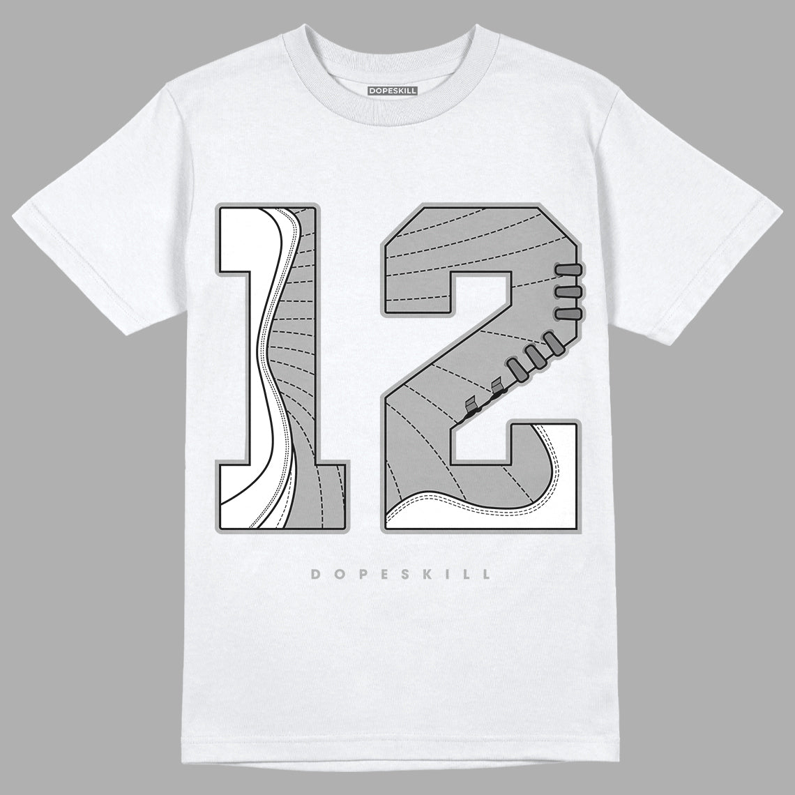 Jordan 12 Stealth DopeSkill T-Shirt Number No.12 Graphic - White 