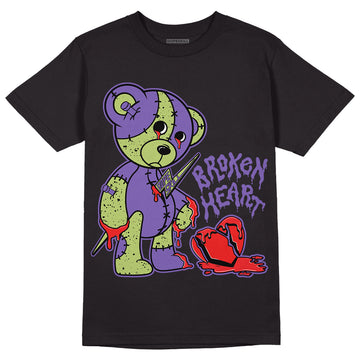 Jordan 4 Canyon Purple DopeSkill T-Shirt Broken Heart Graphic - Black