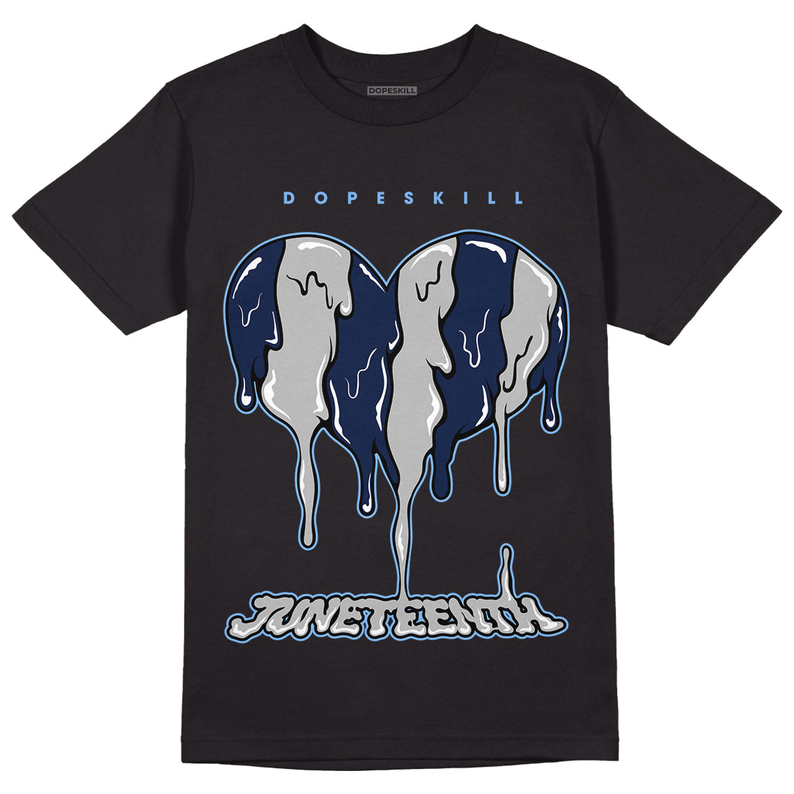 Georgetown 6s DopeSkill T-Shirt Juneteenth Heart Graphic - Black