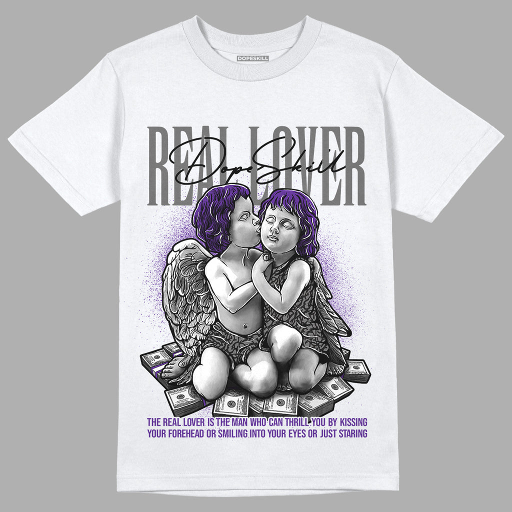 Dark Iris 3s DopeSkill T-Shirt Real Lover Graphic - White 