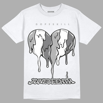 Jordan 12 Stealth DopeSkill T-Shirt Juneteenth Heart Graphic - White 