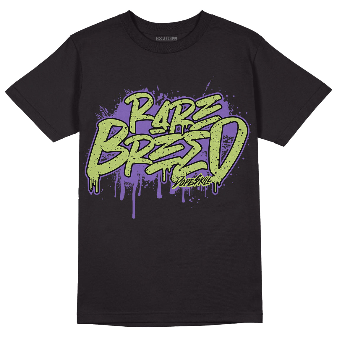 Jordan 4 Canyon Purple DopeSkill T-Shirt Rare Breed Graphic - Black