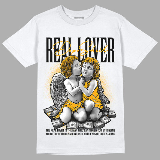 Taxi Yellow Toe 1s DopeSkill T-Shirt Real Lover Graphic - White 