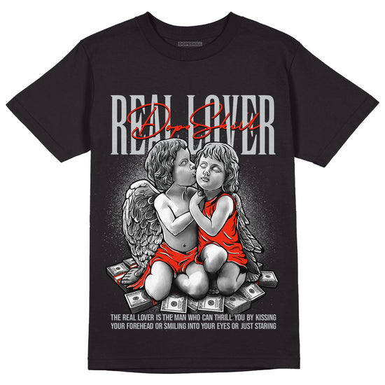 Black Canvas 4s DopeSkill T-Shirt Real Lover Graphic - Black 