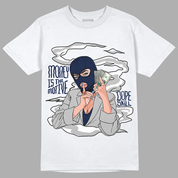 Georgetown 6s DopeSkill T-Shirt Money Is The Motive Graphic - White