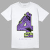 Jordan 4 Canyon Purple DopeSkill T-Shirt No.4 Graphic - White 