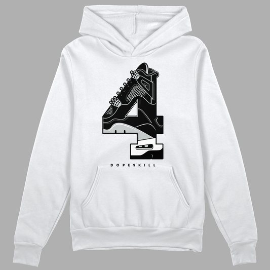 Black Canvas 4s DopeSkill Hoodie Sweatshirt No.4 Graphic - White 