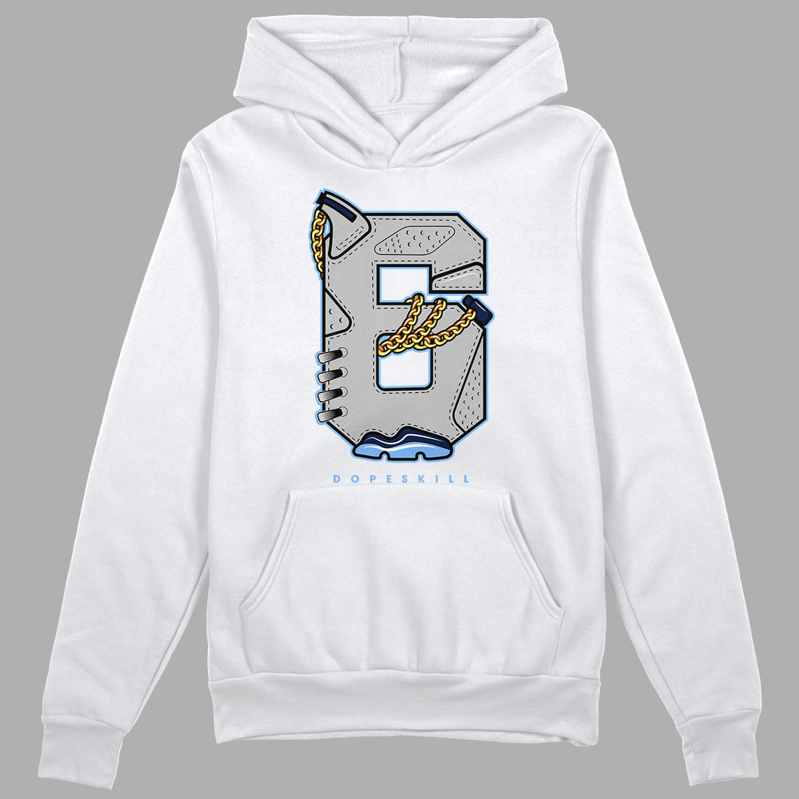 Georgetown 6s DopeSkill Hoodie Sweatshirt No.6 Graphic - White