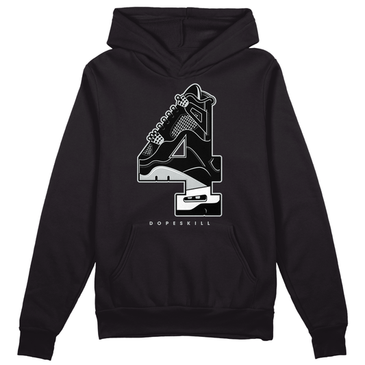 Black Canvas 4s DopeSkill Hoodie Sweatshirt No.4 Graphic - Black 