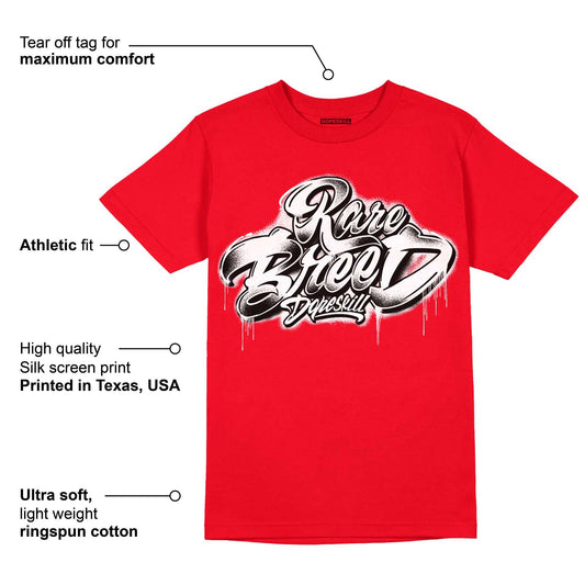 Red Thunder 4s DopeSkill Red T-shirt Rare Breed Type Graphic