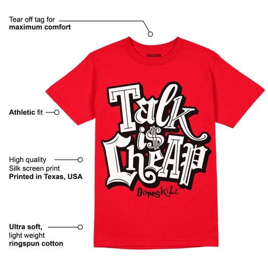 Red Thunder 4s DopeSkill Red T-shirt Talk Is Chip Graphic