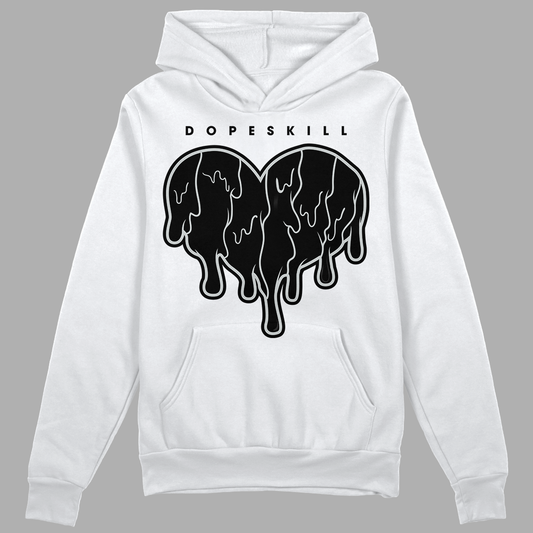 Black Canvas 4s DopeSkill Hoodie Sweatshirt Slime Drip Heart Graphic - White 