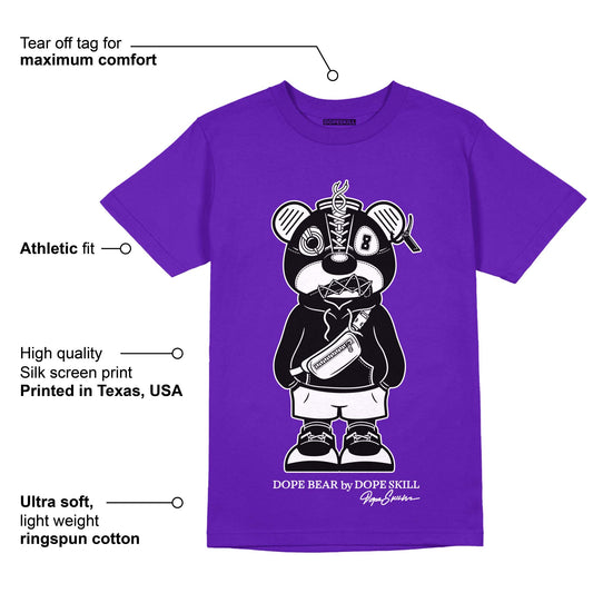 AJ 13 Court Purple DopeSkill Purple T-shirt Sneaker Bear Graphic