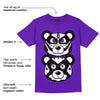 AJ 13 Court Purple DopeSkill Purple T-shirt Leather Bear Graphic
