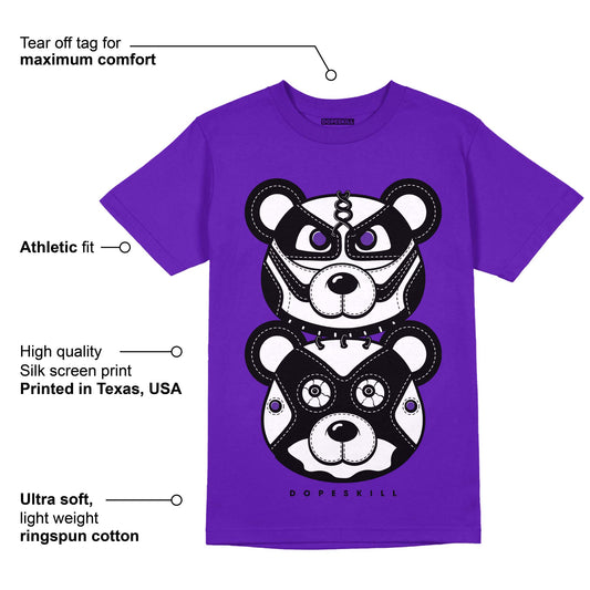 AJ 13 Court Purple DopeSkill Purple T-shirt Leather Bear Graphic