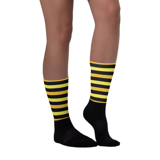 HS Sublimated Socks Match Taxi Yellow Black 8s