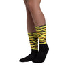 Abstract Tiger Sublimated Socks Match Taxi Yellow Black 8s