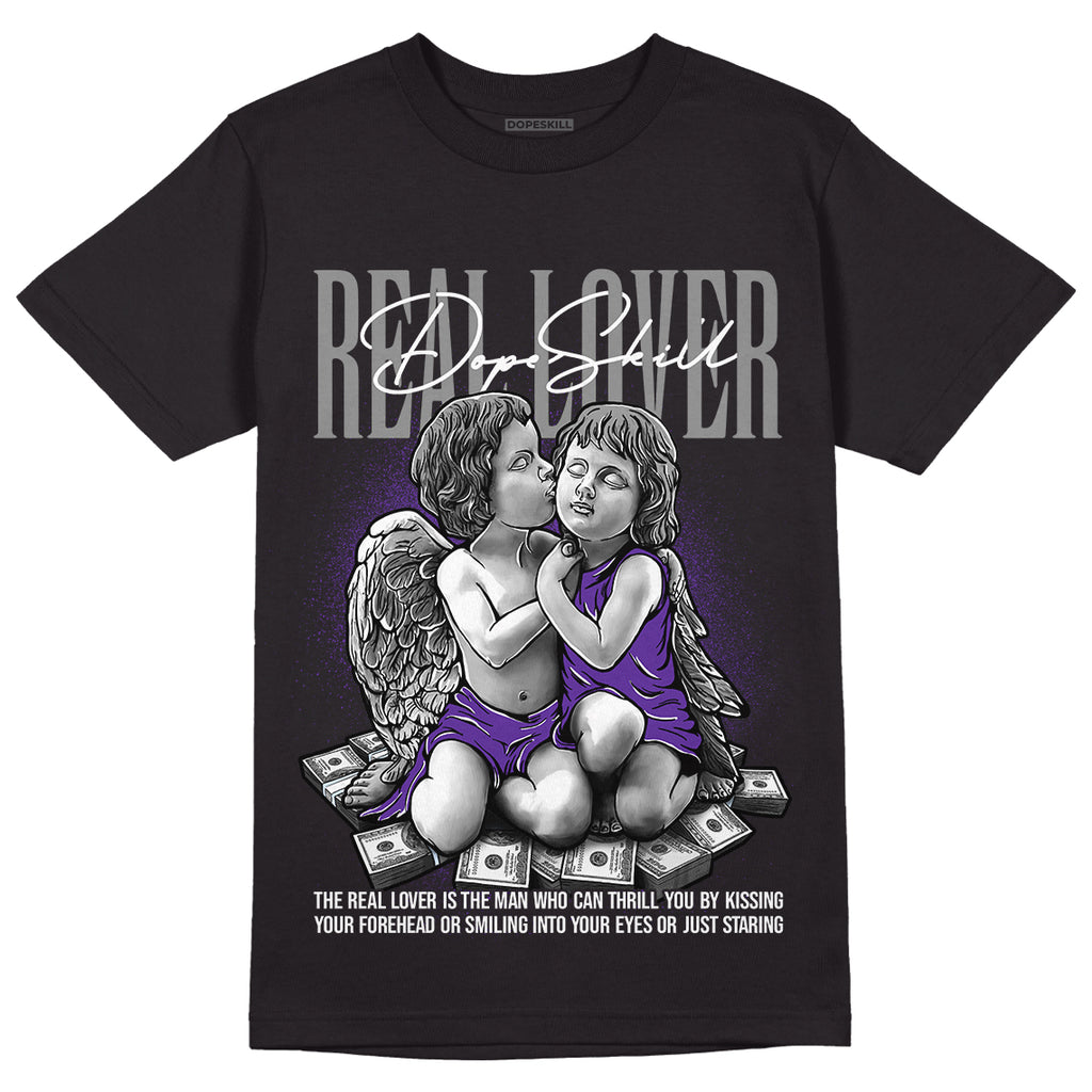 Court Purple 13s DopeSkill T-Shirt Real Lover Graphic - White 