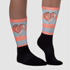 Crimson Bliss 5s Sublimated Socks Horizontal Stripes Graphic