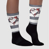 Fire Red 9s Sublimated Socks Horizontal Stripes Graphic