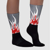 Fire Red 9s Sublimated Socks FIRE Graphic